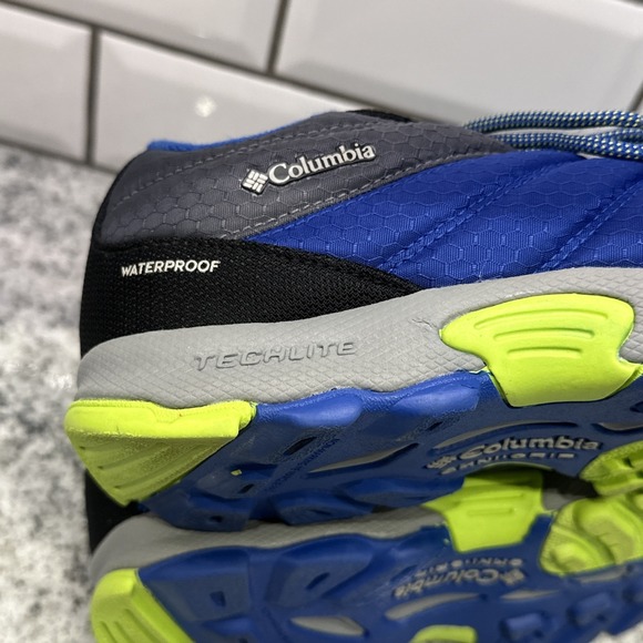 Columbia Omni Grip Techlite Shoes Youth Sz 7 Blue Gray Waterproof Trail Sneakers - Picture 6 of 8